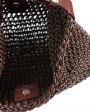 Плетеная сумка-багет из кожи, цвет темно-коричневый - миниатюра 4