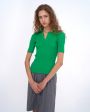 Erika Cavallini Рубашка-поло в рубчик, цвет зеленый - миниатюра 4