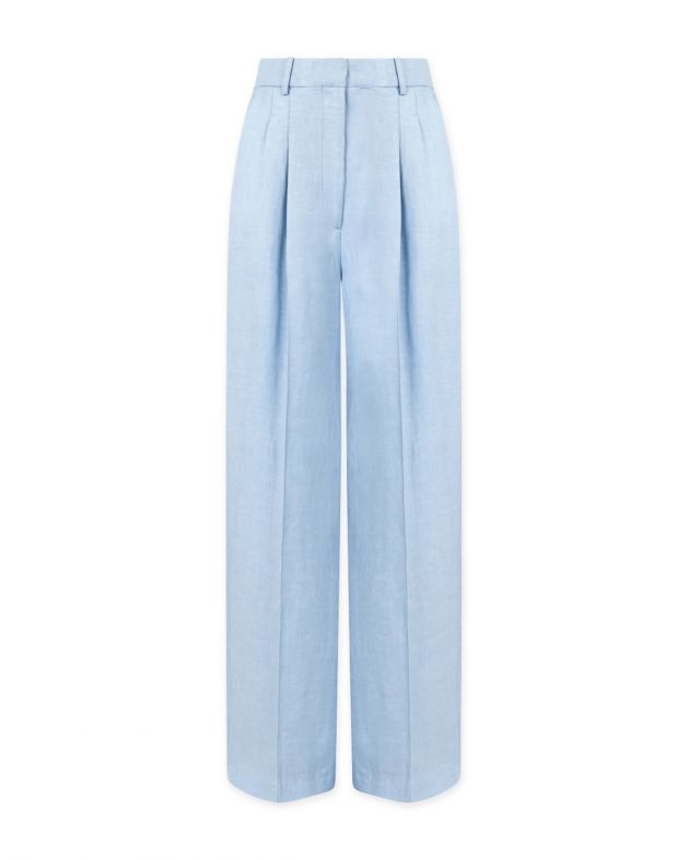 Широкие брюки Balsas изо льна и вискозы, цвет голубой - изображение 1