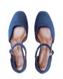 Le Monde Béryl Бархатные сандалии Mary Jane, цвет синий - миниатюра 2