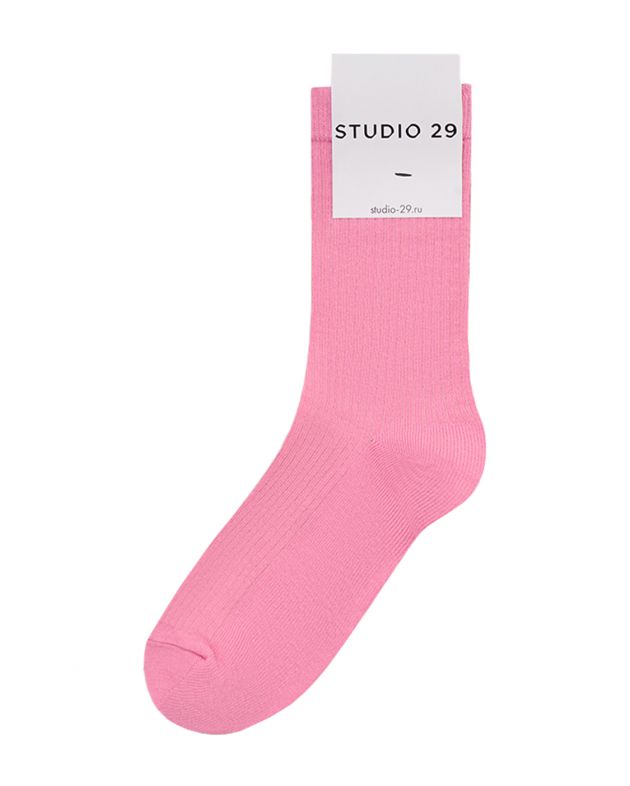 Носки в рубчик, цвет розовый - изображение 1