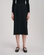 Шерстяная юбка миди, цвет черный - миниатюра 3