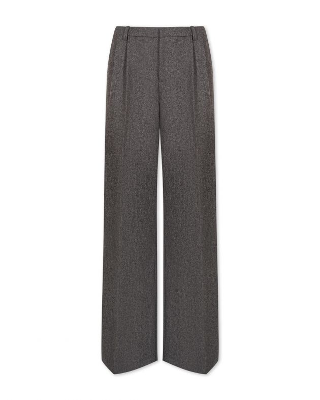 Широкие шерстяные брюки, цвет серый - изображение 1