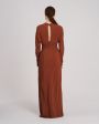 Erika Cavallini Платье макси Piera с поясом и разрезами, цвет коричневый - миниатюра 7