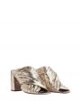 Forte Forte Босоножки из кожи-металлик на высоком каблуке, цвет серебристый - миниатюра 2