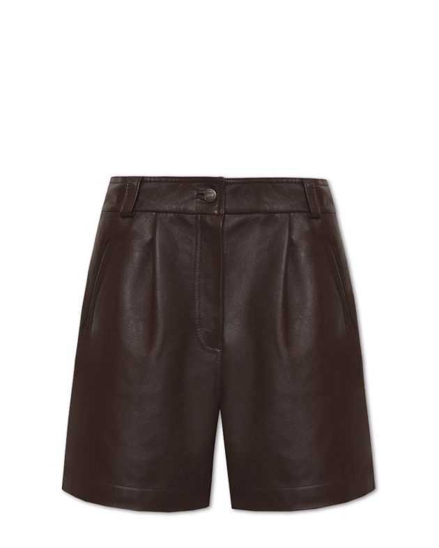 Кожаные шорты Marina, цвет коричневый - изображение 1