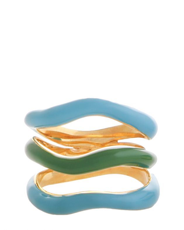 Многослойное кольцо с цветной эмалью, цвет разноцветный - изображение 1