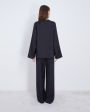 LOULOU STUDIO Шелковая блуза Zamia на завязках, цвет черный - миниатюра 4