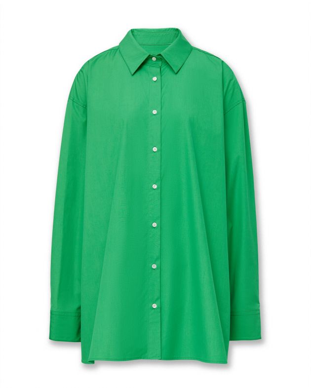 Оверсайз рубашка Espanto из хлопка, цвет зеленый - изображение 1