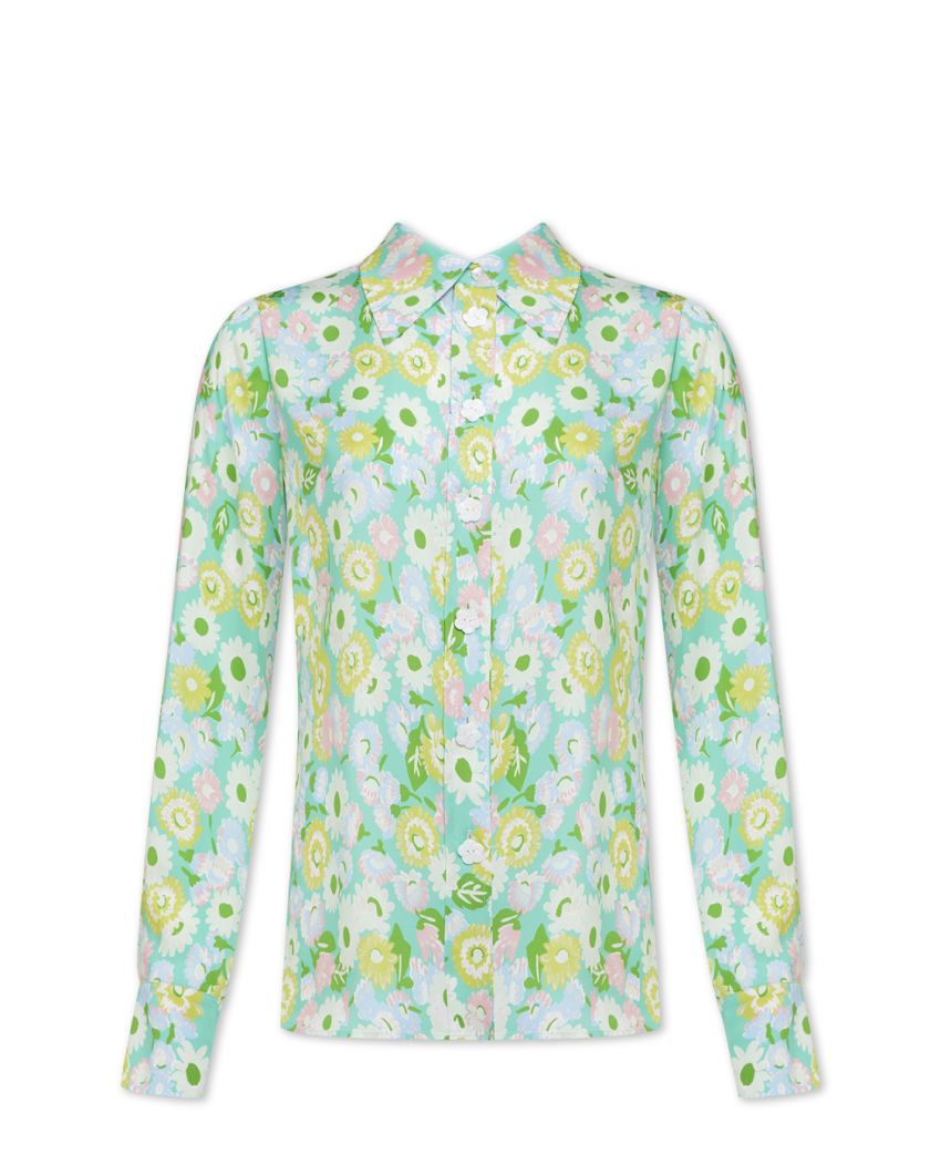Блуза с цветочным принтом в стиле ретро