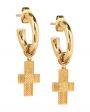 Copine Jewelry Серьги-кольца Fima с крестами, цвет золотой - миниатюра 1