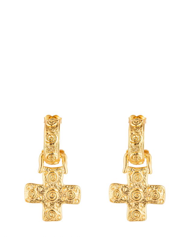 Copine Jewelry Серьги Varya с подвесками-крестами, цвет золотой - изображение 1