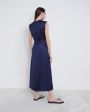 LOULOU STUDIO Платье миди Copan с вырезом на талии, цвет синий - миниатюра 5