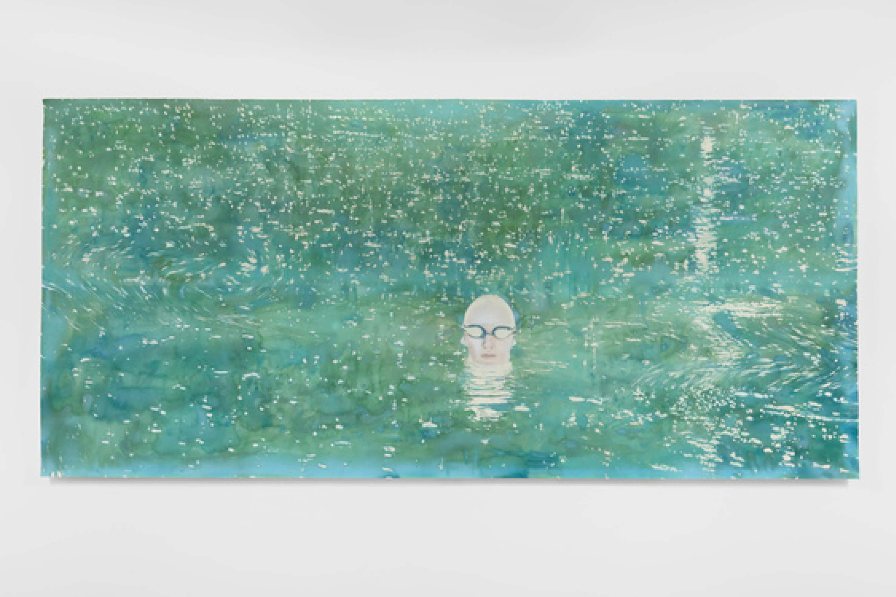 Дима Ребус — Morning Floaters. Акварель, химические растворы, вода, бумага. 2025 год. Artwin Gallery. Фото: сайт художника.