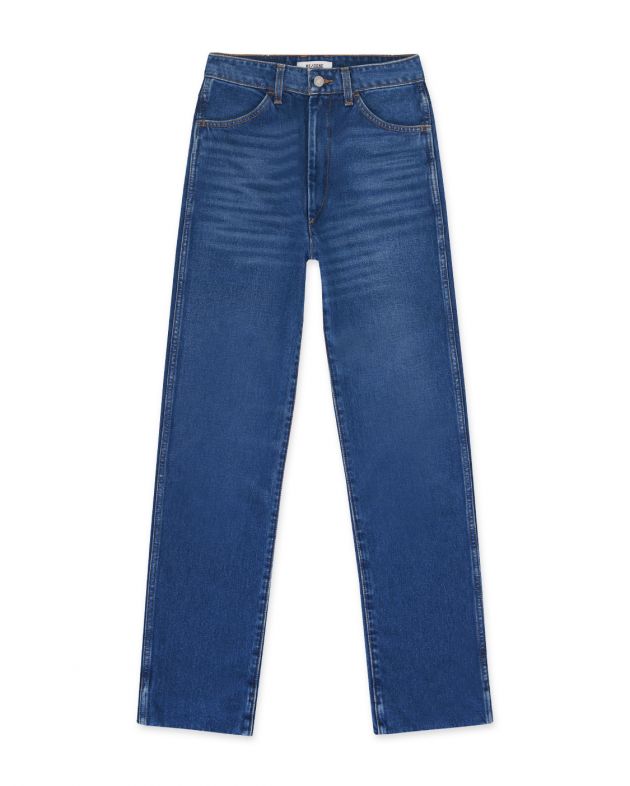 Re/Done Прямые джинсы в стиле 70-х с двойной кромкой, цвет синий - изображение 1