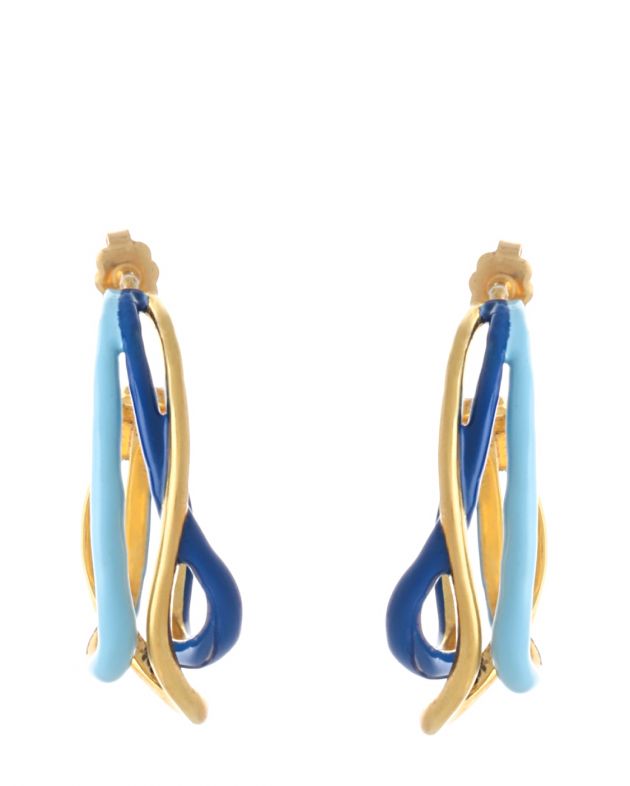 Joanna Laura Constantine Многослойные волнистые серьги-хупы, цвет синий - изображение 1