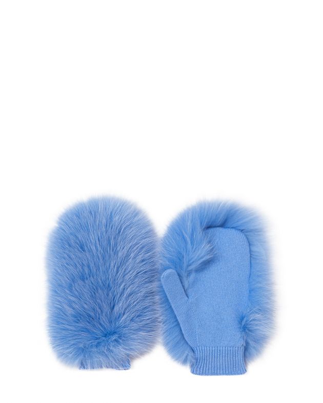 Vanise Кашемировые варежки Heidi с мехом, цвет голубой - изображение 1