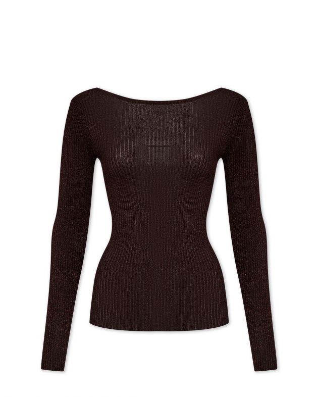 Облегающий свитер Roberta в рубчик, цвет коричневый - изображение 1