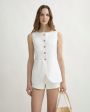 POSSE Жилет изо льна, цвет белый - миниатюра 2