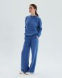 Широкие брюки из кашемира, цвет голубой - миниатюра 3