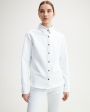 Джинсовая рубашка с эффектом потертости, цвет белый - миниатюра 3