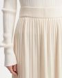 Плиссированная юбка макси из трикотажа, цвет сливочный - миниатюра 5