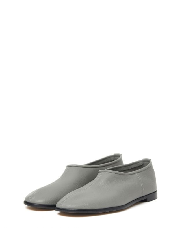 Кожаные балетки Heel Socks, цвет серый - изображение 1