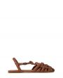 Дутые плетеные сандалии Cabersa из кожи, цвет Каштановый - миниатюра 1