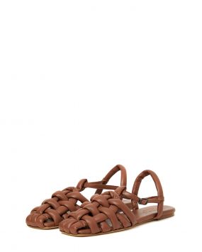 Дутые плетеные сандалии Cabersa из кожи