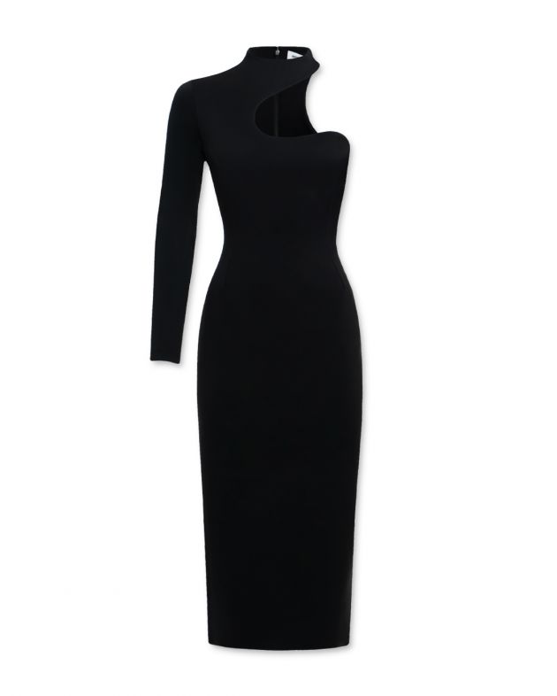 Платье миди Sydney на одно плечо, цвет черный - изображение 1