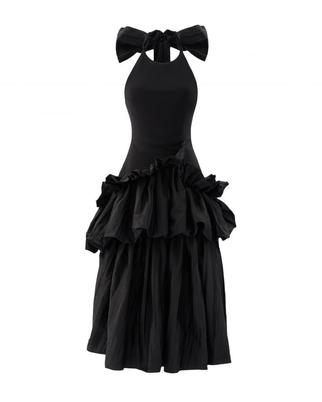 muus Платье с оборками, цвет черный - изображение 1