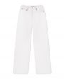 Широкие джинсы в стиле 70-х с ультравысокой посадкой, цвет белый - миниатюра 1