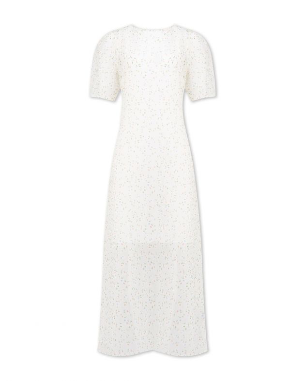 Платье миди с цветочным принтом, цвет белый - изображение 1