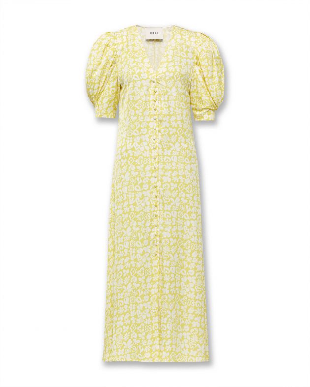 Платье макси Clara с цветочным принтом, цвет желтый - изображение 1