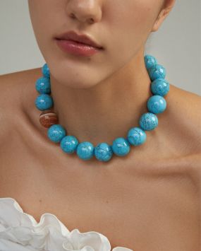 Бусы Cartoon с бирюзой и сердоликом