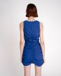 YUZEFI Облегающее платье мини со сборками, цвет синий - миниатюра 7