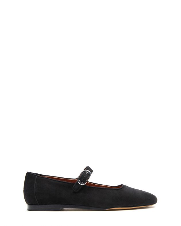 Замшевые туфли Mary Jane, цвет черный - изображение 1