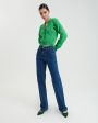 Расслабленные джинсы прямого кроя, цвет синий - миниатюра 2