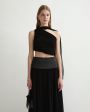 POSSE Топ на одно плечо, цвет черный - миниатюра 4