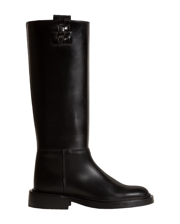 Высокие кожаные сапоги Anella, цвет черный - изображение 1