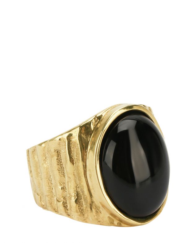 Кольцо Rima с агатом (17 размер), цвет золотой - изображение 1