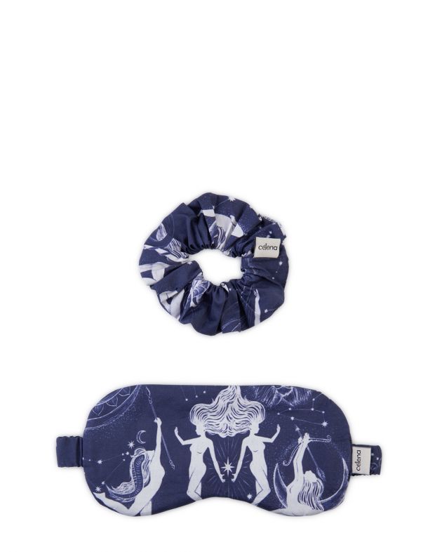 Комплект из маски для сна и резинки, цвет синий - изображение 1