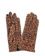 Glove Story Кожаные перчатки с леопардовым принтом, цвет бежевый - миниатюра 1