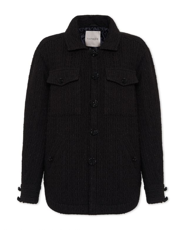 Твидовая куртка, цвет черный - изображение 1