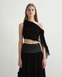 POSSE Топ на одно плечо, цвет черный - миниатюра 5