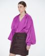 Блуза Petale со сборками, цвет пурпурный - миниатюра 2