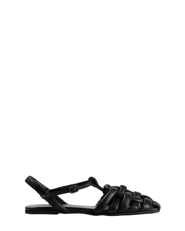 Дутые плетеные сандалии Cabersa из кожи, цвет черный - изображение 1
