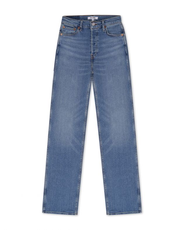 Свободные прямые джинсы в стиле 90-х, цвет голубой - изображение 1