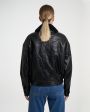 Low Classic Кожаная куртка со съемным меховым воротником, цвет черный - миниатюра 4