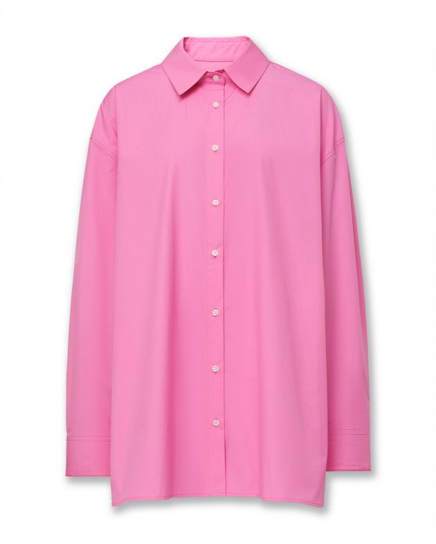 Оверсайз рубашка Espanto из хлопка, цвет розовый - изображение 1